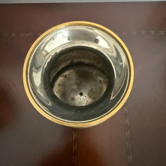 Vintage Brass Water Pot Vase India 5 InchTall 4 Inch Base Brass Home Decor - Picture 6 of 7